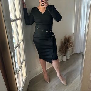 Black button dress NEW (size M)